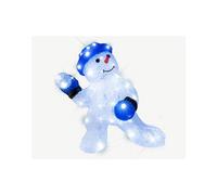 BLACHÈRE ILLUMINATION-Bonhomne avec boules de neige lumineux LED à lumière fixe blanc pur sur secteur - 32 x 15 x 30 cm