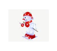 BLACHÈRE ILLUMINATION-Bonhomne de neige skieur lumineux LED à lumière fixe blanc pur sur secteur - 24 x 18 x 33 cm