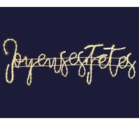 BLACHÈRE ILLUMINATION-Cordon lumineux Joyeuses Fêtes à 242 micro-LED blanc chaud et câble argent - 107 x 36 cm
