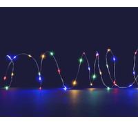 BLACHÈRE ILLUMINATION-Guirlande lumineuse à 60 micro-LED multicolore et câble argent sur piles - 6 m