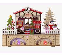 BLACHÈRE ILLUMINATION-Scénette fête foraine en bois à 8 LED couleur avec câble USB ou piles - 25 x 8 x 18 cm