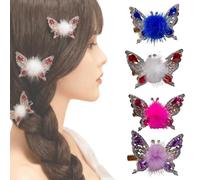 Blaciokamith Flying Butterfly Hairpin, Moving Butterfly Hair Clips, Butterflys Hair Clips Moving Wings, Flying Butterflys Hair Accessory, Cute HairClips for Girls (F)