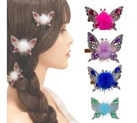 Blaciokamith Flying Butterfly Hairpin, Moving Butterfly Hair Clips, Butterflys Hair Clips Moving Wings, Flying Butterflys Hair Accessory, Cute HairClips for Girls (A)