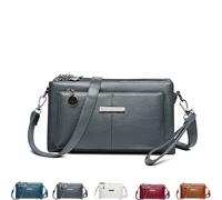 Blaciokamith Large Capacity Phone Bag Crossbody Bag,Fashion Multi Pockets Soft Leather Bag, for Phone Wallet Keys (Dark Gray)