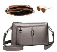 Blaciokamith Large Capacity Phone Bag Crossbody Bag, Vintage Multi Pockets PU Leather Bags, Fashion Soft Shoulder Bags