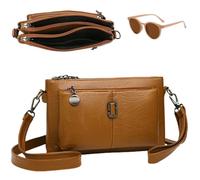 Blaciokamith Large Capacity Phone Bag Crossbody Bag, Vintage Multi Pockets PU Leather Bags, Fashion Soft Shoulder Bags