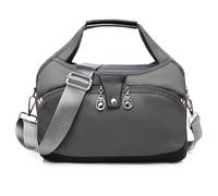 Blaciokamith Soft Side Lightweight Underseat Tote Bag, Multi-pocket Fashion Waterproof Handbag Crossbody (Light Gray)