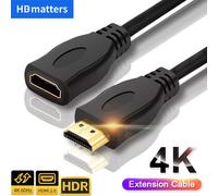 Black 0.3M Rallonge HDMI mâle vers femelle, 4K, 60Hz, HDR, câble HDMI 2.0, câble HDMI 2.0, compatible avec PS5, Xbox, HDTV, moniteur PC ""Nipseyteko