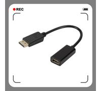 Black =0.5m Adaptateur de câble 1080P DP vers HDMI mâle vers femelle pour ordinateur portable HP/DELL Port d'affichage vers HDMI convertisseur de cordon compatible ""Nipseyteko