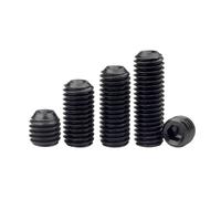 Black 12.9 Steel M1.6 M2M2.5M3M3.5M4 M5 M6 M8 M10 M12 M16 DIN916 Hex Hexagon Socket Cup Point Grub Headless Bolt Set Screw(20mm,50pcs M4)
