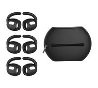 (Black) 1Set Soft Silicone Ear Pads Eartips For Earphone Silicone Case Ear Hook In-Ear Earbuds Earphone Ear Tips White