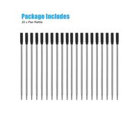 (Black)20PCS Cross Style Ballpoint Pen Refills Smooth Flow Black Ink 1.0mm Medium Point