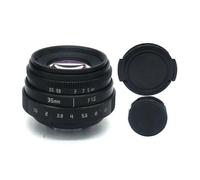 (Black)35mm F1.6 Manual Camera Prime Portrait Lens Mount For M4/3 Mount Camera