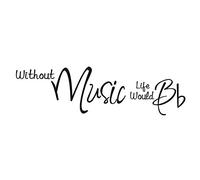 Black 39 inches x 12 inches Without Music Life Would Bb Inspiring Quotes Sayings Lettering Vinyl Wall Decals for Bedroom Room Nursery