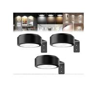 (Black)3Pcs Picture Lights for Wall, Poster Lights, Wireless Rechargeable Magnetic LED Painting Light, Picture for Wall with 3 Color Temps