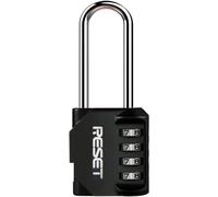 Black 4 Digit Combination Padlock,6cm Shackle,Water Resistant,Ideal For School Lockers,Gym,Fences,Gates And Tool Boxes