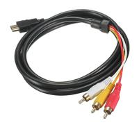 Black 5 Feet 1.5m HDMI Male to 3 RCA Video Audio AV Cable Adapter For HDTV 1080P