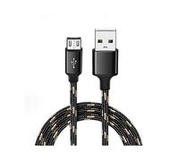 (Black)5m Durable Nylon Woven Micro Usb Data Cable Fast Charging Line Wire Cord For Samsung Galaxy Huawei Xiaomi Android Cellphones