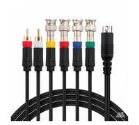 Black 9 Pin Mini DIN to SCART AV Cable, RGBS 21 Full Wiring Male to Cord Compatible with Sega Mega Drive 2 / Genesis 32X for CRT TV PVM Monitor, 1.8m (Not Include Q9 Adapter)