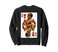 Black African American Queen of Hearts Jeu de Cartes Sweatshirt