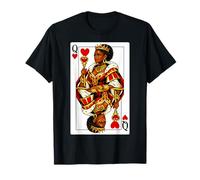 Black African American Queen of Hearts Jeu de Cartes T-Shirt
