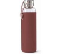 BLACK + BLUM - Bouteille d'eau de Voyage en Verre 600 ML - Étanche, Légère, Manchon de Protection - Acier Inoxydable, Nylon, Polypropylène, Silicone - Couleur Bordeaux, Design Élégant