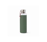 BLACK + BLUM - Bouteille d'Eau de Voyage en Verre Étanche et Légère avec Manchon de Protection - Matériaux Durables: Acier Inoxydable, Nylon, Polypropylène, Silicone - Couleur Olive - 600 ml