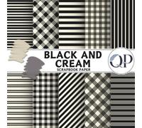 Black And Cream Scrapbook Paper: 8.5x8.5, Double-Sided Decorative Black And Cream Pages for Scrapbooking, Decoupage, DIY, Paper for Junk Journaling, Wrapping Paper