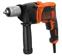 Black and Decker - Perceuse à percussion filaire 850 W 54400 cps/min mandrin autoserrant 13 mm avec 6 forets - BEH850-QS
