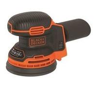 BLACK+DECKER BDCROS18N-XJ Ponceuse excentrique sans fil 18V - Plateau de 125 mm - Vitesse de 12 000 orb/min - Orbite : 1,3 mm, Noir/Orange, Sans batterie ni chargeur