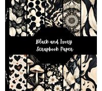 Black and Ivory Scrapbook Paper, Elegant Junk Journal Paper, Abstract Decorative Paper, DIY Projects, Origami, Collage Sheets, Decoupage Paper, 10 Designs, Double Sided