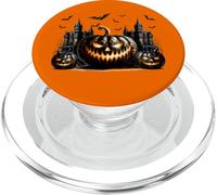 Black and Orange Halloween Must Haves Creepy Pumpkin Face PopSockets PopGrip pour MagSafe
