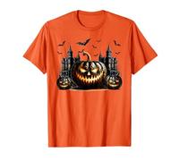 Black and Orange Halloween Must Haves Creepy Pumpkin Face T-Shirt