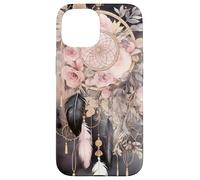 Black And Pink Dream Catcher For Girls Cute Wildflower Art Coque pour iPhone 15