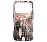 Black and Pink Dream Catcher for Girls Cute Wildflower Art Coque pour iPhone 17 Pro