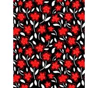 Black and Red Floral Sketchbook: 200 Pages, Soft Matte Cover with an Aesthetic Flower Design