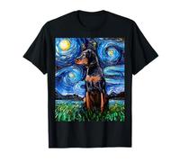 Black and Tan Coonhound Starry Night Art - Cadeau pour Amoureux des Chiens T-Shirt