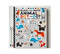 Black and White Animal Dot to Dot Worksheets Fun and Educational Activities for Kids (8.5 x 11 in)