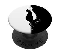 Black And White Cats Yin Yang Design Animal Love PopSockets PopGrip Adhésif