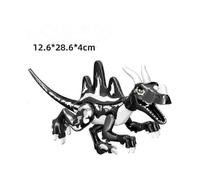 (Black and white Chinese dragon)Chalk Paleontology Savage Beast Building Block Dinosaur Children's Assembly Toy-red Tall Horned Taurus Banmo