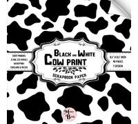 Black and White Cow Print Scrapbook Paper: Animal Skin Double Sided Sheets for Card Making, Decoupage, Wrapping, Collage, and Various DIY Craft Projects | 8.5" x 8.5" (21.59 x 21.59 cm)