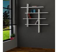 Black and White Decortie Tibet Bibliothèque Murale W115xd115xh20 cm Blanc