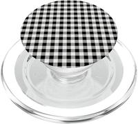 Black and White Gingham Case - Classic Buffalo Check Pattern PopSockets PopGrip pour MagSafe