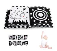 Black and White High Contrast Tissu Livre bébé Toys Sensory Toys Style Baby Sensory Cartes Livre Cot Douleur pour Les Cadeaux de Douche Nouveau-nés