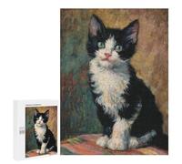Black and White Kitten Painting Puzzle 1000 Pièces Educa Jouet en Bois Cadeau Unique Décoration Intérieure Jeu Éducatif Challenge Toy Adultes Et Enfants À Partir De 14 Ans 500 PCS