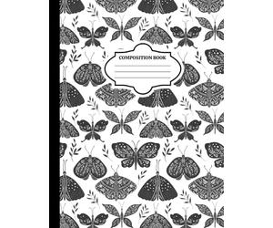 Black and White Moth Composition Book