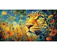 Black-and-White-Panthers-Under-Moonlit-Jungle Puzzle 1000 pièces Papier recyclé Extremement Difficile Idée Cadeau Parfaite pour Adultes Défi de Jeu éducatif 70x50/1000 pièces