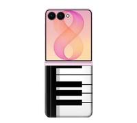 Black and White Piano Keyboard Etui Coque Housse pour Samsung Galaxy Z Flip 8