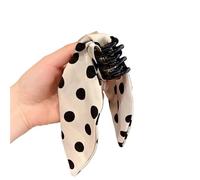 Black And White Polka Dot Bow Clip Satin Classic Hairpin Fashionable And Elegant Girls Hair Accessories(4pc Color2)