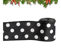 Black and White Ribbon - Decorative Ribbon for Holiday and Wreath Making | Classic Pattern Craft Ribbons, Christmas Bow Material for Home Decoration Wedding Party Favors, 455x6.5cm Black White